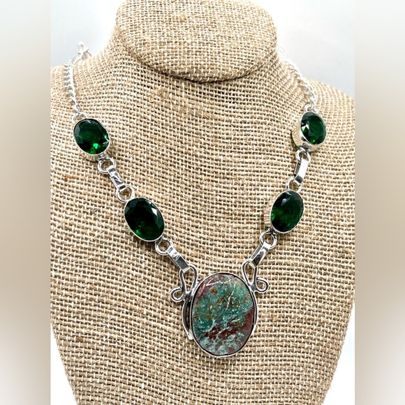 Chrysocolla Pendant Necklace 16”-17” - Picture 11 of 14